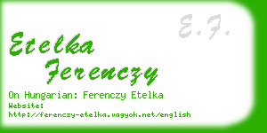 etelka ferenczy business card